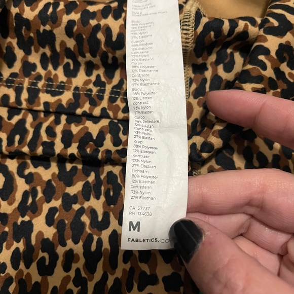 Fabletics Leopard Print PowerHold Bike Shorts - Picture 3 of 5